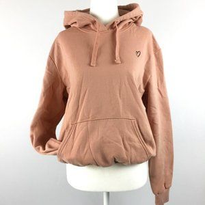 H&M Divided pink hooded sweatshirt with heart Sz S